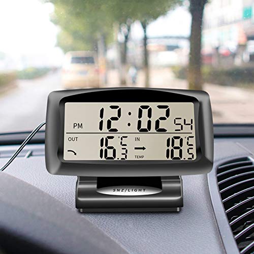 Digitales Auto-Thermometer von Asudaro mit Uhr und LED Anzeige