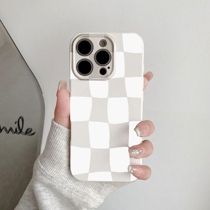 Coque iPhone 12 Pro Max mignonne tendance en silicone flexible avec motif à grands blocs