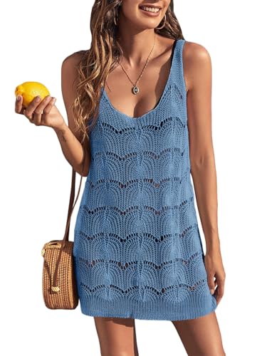 Womens Sexy Crochet Cover Up Swimwear Mesh Dress Fishnet Beach Swimsuit Top