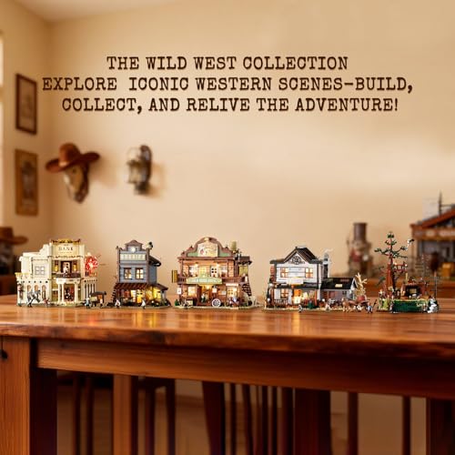 Lumibricks Western-Inn Lighting-Building-Bricks Set - 2682 Pcs The Old West Inn Light Construction Hotel Building Model Set for Adults and West Lovers by Lumibricks - Image 8