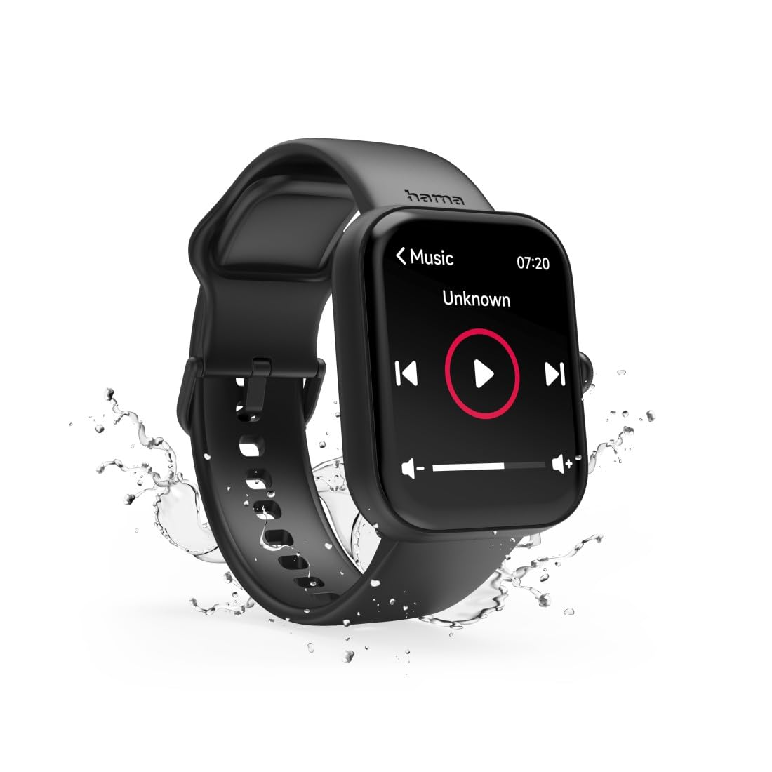 Hama Smartwatch, Farbdisplay 1,65“, Telefonfunktion, IP68, schwarz | WhatsApp, E-Mails etc., Sprachassistent, Fitnesstracker mit 100 Sportarten + Herzfrequenz, Blutsauerstoff, Kalorien etc.