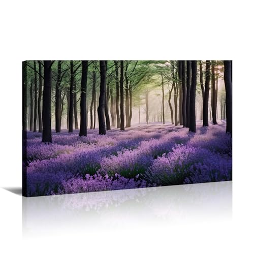 LYUNSHUO Lavender Forest Canvas Art