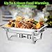 Jwevvie Chafing Dishes for Buffet 5 Pack, 9 QT Full Pan Stainless Steel Chafing Dish Buffet Set Sturdy and High Grade Chafers and Buffet Warmers Sets for Any Party with Complete Set