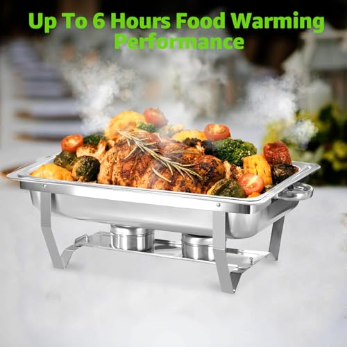 Chafing Dishes for Buffet 5 Pack, 9 QT Full Pan Stainless Steel Chafing Dish Buffet Set Sturdy and High Grade Chafers and Buffet Warmers Sets for Any Party with Complete Set