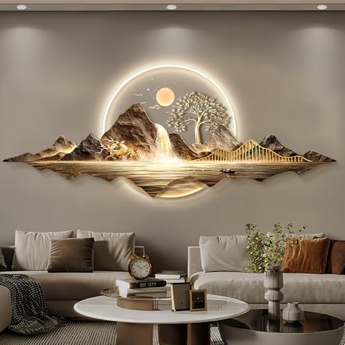 ESBVLOA 3D Wall Hanging Art with LED Light – Modern