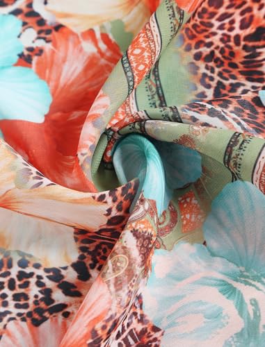 Image of ZAFUL Sarong Coverups for Women Beach Vacation Floral Print Tie Side Bathing Suit Cover Up Mini Skirt (15-Lily Multi, One Size)
