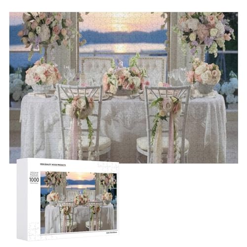 1000 Piece Puzzle Decorated Dining Table at Wedding Reception Jigsaw