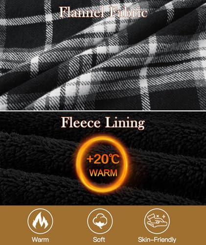 Image of SCODI Men's Flannel Jacket Sherpa Lined Plaid Fleece Hoodies Zip Up Coat