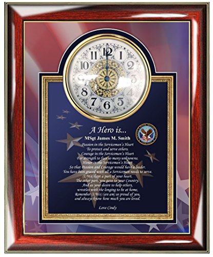 Personalized Clock Poem USMC Plaque