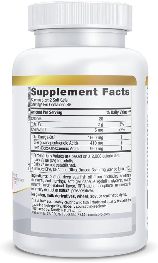 Nordic Naturals ProDHA Xtra, Strawberry - 90 Soft Gels - 1660 mg Omega-3 - High-Intensity DHA Formula for Neurological Health, Mood & Memory - Non-GMO - 45 Servings - Image 2