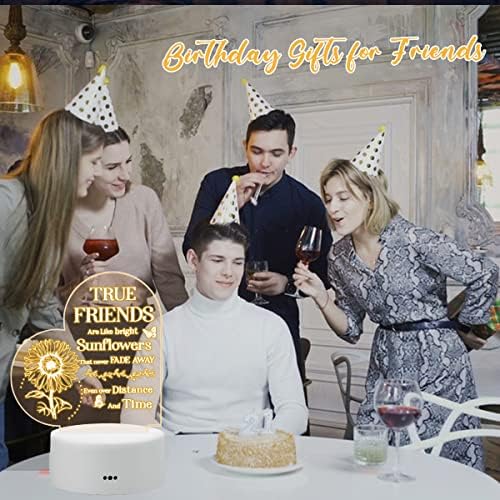 DJLLA Gifts for Best Friend, Birthday Gifts for Best Friend Night Light, Friendship Gifts for Women Funny, Special Friend Gifts for Female Women BFF Girl Her, Acrylic USB Night Lights 16 Colors