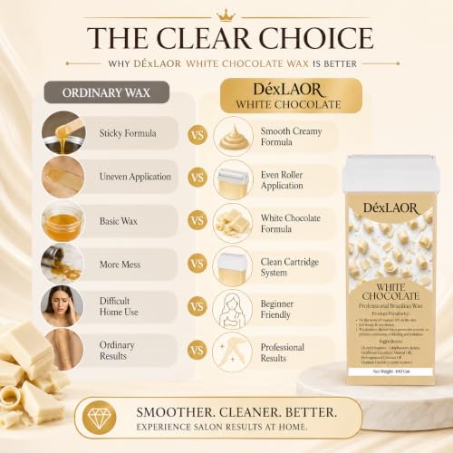 Image of Women Liposoluble Soft Wax Refill Roll-on Cartridge for Full Body Waxing Hair Removal (White Chocolate)