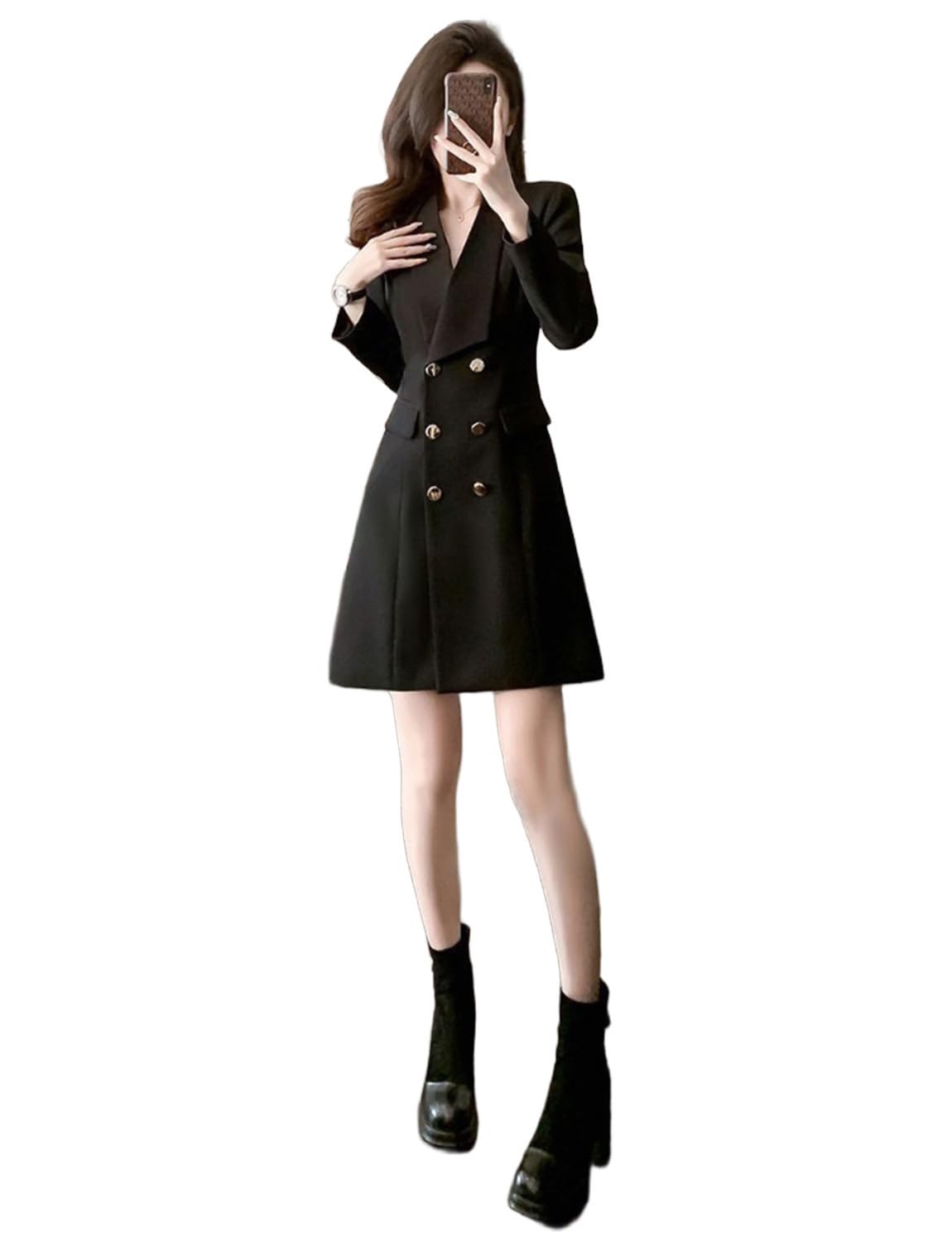 Womens Double Breasted Tuxedos Blazer Wedding Formal Shawl Lapel Suit Jacket Coat