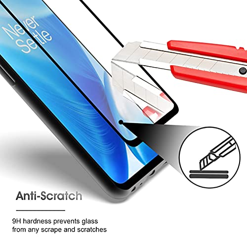 Coveron [2 Pack Tempered Glass Designed For Oneplus Nord N200 5G Screen Protector, Anti-Scratch Edge To Edge Black Rim Coverage #TOP4