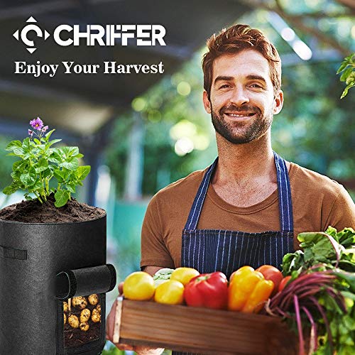 KAUFAM 5 Pack Plant Grow Bag 15 Gallon for Potato Tomato Carrot & Other Vegetable with Harvest Window and Handles, Easy to Use Flower Non-Woven Growing Bag Planting Box Container Garden Indoor Outdoor - Thumbnail 6
