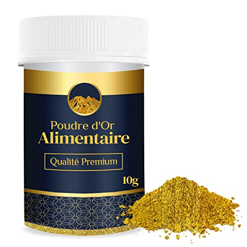 Poudre Alimentaire Or [10G - Colorant Alimentaire Poudre] 100% ALIMENTAIRE - Irisée | Décoration Gâteaux, Chocolats, Macarons, Boissons… Déversez votre créativité ! Cover