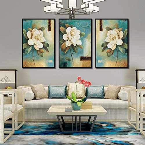 Affiche fleur vintage grand format pour une ambiance salon chaleureuse