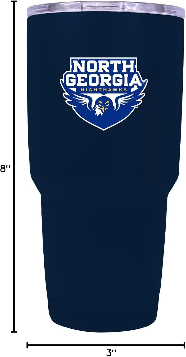 R and R Imports North Georgia Nighthawks 24 oz Insulated Stainless Steel Tumbler Navy Officially Licensed Collegiate Product Single - Image 6