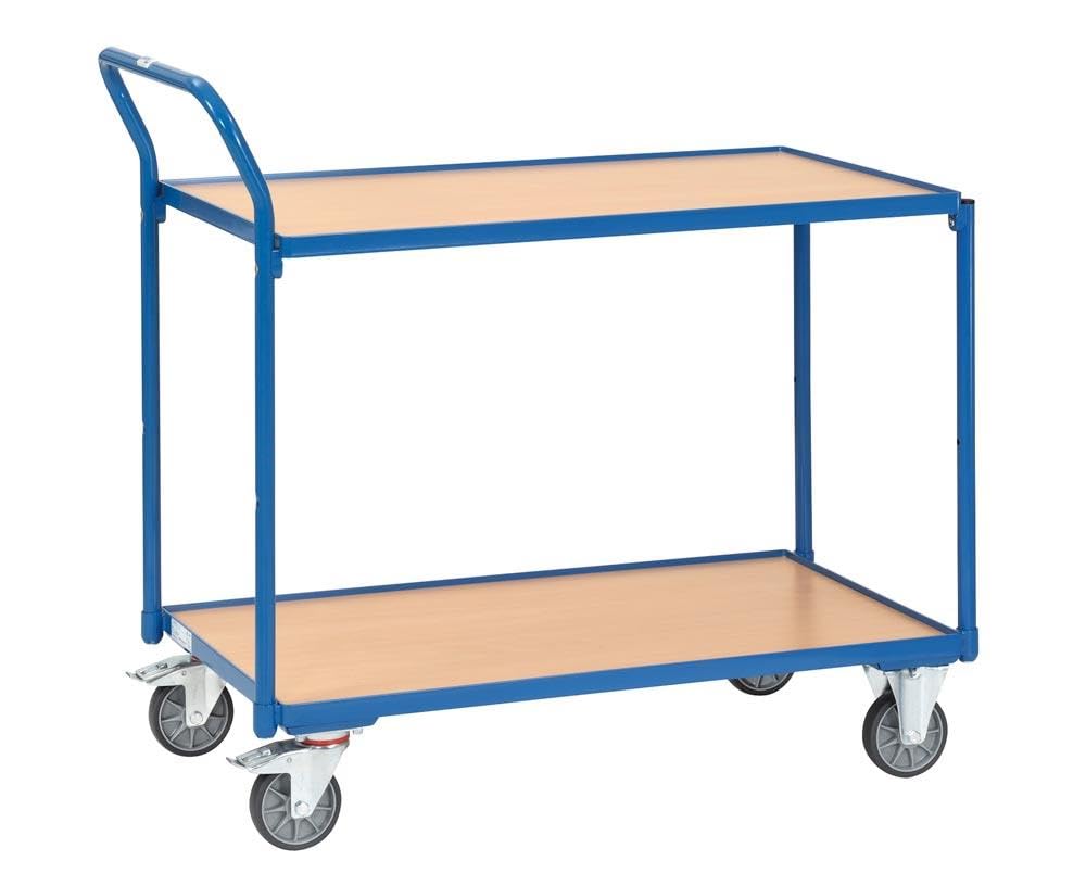 Fetra Tischwagen 2746, aus Metall & Holz, mit 2 Etagen, Tragkraft 300kg, 1200 x 800mm