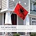 Anley Fly Breeze 3x5 Foot Albania Flag - Vivid Color and Fade proof - Canvas Header and Double Stitched - Albanian National Flags Polyester with Brass Grommets 3 X 5 Ft