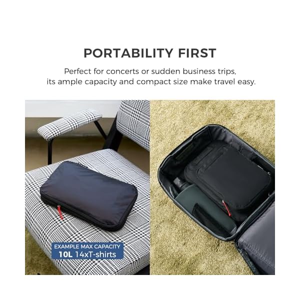 NextPacker-10L-Compression-Packing-Cubes-for-Short-Trip-YKK-Double-Sided-Zipper-Travel-Organizer-for-Backpack-Suitcase-Moon-White NextPacker 10L Compression Packing Cubes for Short Trip, YKK Double Sided Zipper Travel Organizer for Backpack & Suitcase (Moon White)