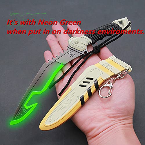 Mobilly 8.66“ Bangalore Heirloom Cold Steel Metal Model Action Figure Game Collection Pendant Party Gift Backpack Gift Desk Decoration (Neon Green), White, 22Cm #TOP5