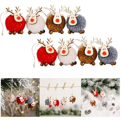 Weihnachtsbaum Anhänger,8 Stück Weihnachtsanhänger Elch Deko Christbaumschmuck Filz Holz Weihnachtsdeko Verzierung für Weihnachtsbaum, Feiertag, Party Deko Weihnachtsbaum Anhänger,8 Stück Weihnachtsanhänger Elch Deko Christbaumschmuck Filz Holz Weihnachtsdeko Verzierung für Weihnachtsbaum, Feiertag, Party Deko