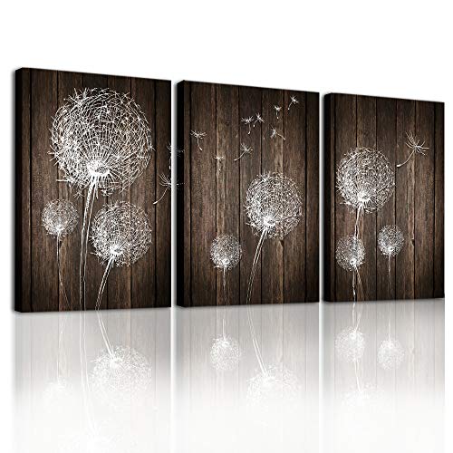 Canvas Wall Art For Living Room Family Bedroom Wall Decor Modern Wall Decorations For Kitchen Abstract Paintings Bathroom Canvas Art Dandelion Flowers Wall Pictures Artwork Home Decoration 3 Pieces