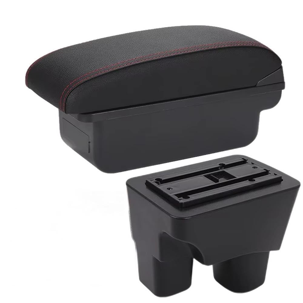 FSOZDBBPL For Chevrolet Onix 2020-2024 Car Armrest Box Storage Box Interior Retrofit Parts Interior Parts(C1 Black red No USB)