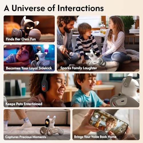 robot pet dog chatgpt-4o smart ai-powered companion voice amp gesture control real-time interaction robotics toys for kids home monitoring - includes charging dock