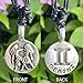 Jewelry Astrology Zodiac sign Gemini Twins May 21-June 20 Tarot Horoscope Protection Amulet Lucky Charm Defense Medallion Safe Travel Talisman Silver Pewter Pendant Necklace w Black Adjustable Cord