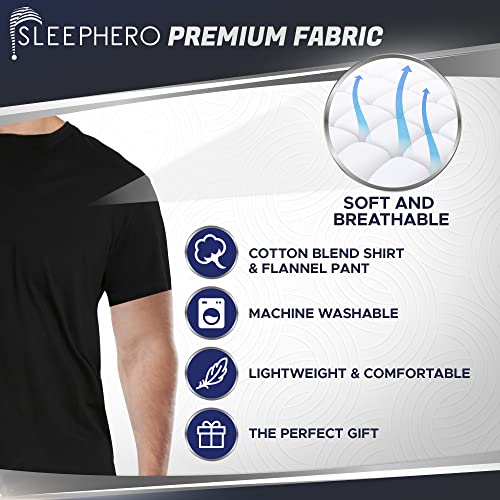 Sleephero Fathers Day Mens Pajamas Set 2 Piece Short Sleeve Mens Flannel Sleepwear Set With Crewneck T-Shirt And Flannel Pants White And Black Buffalo Check Xl #TOP2