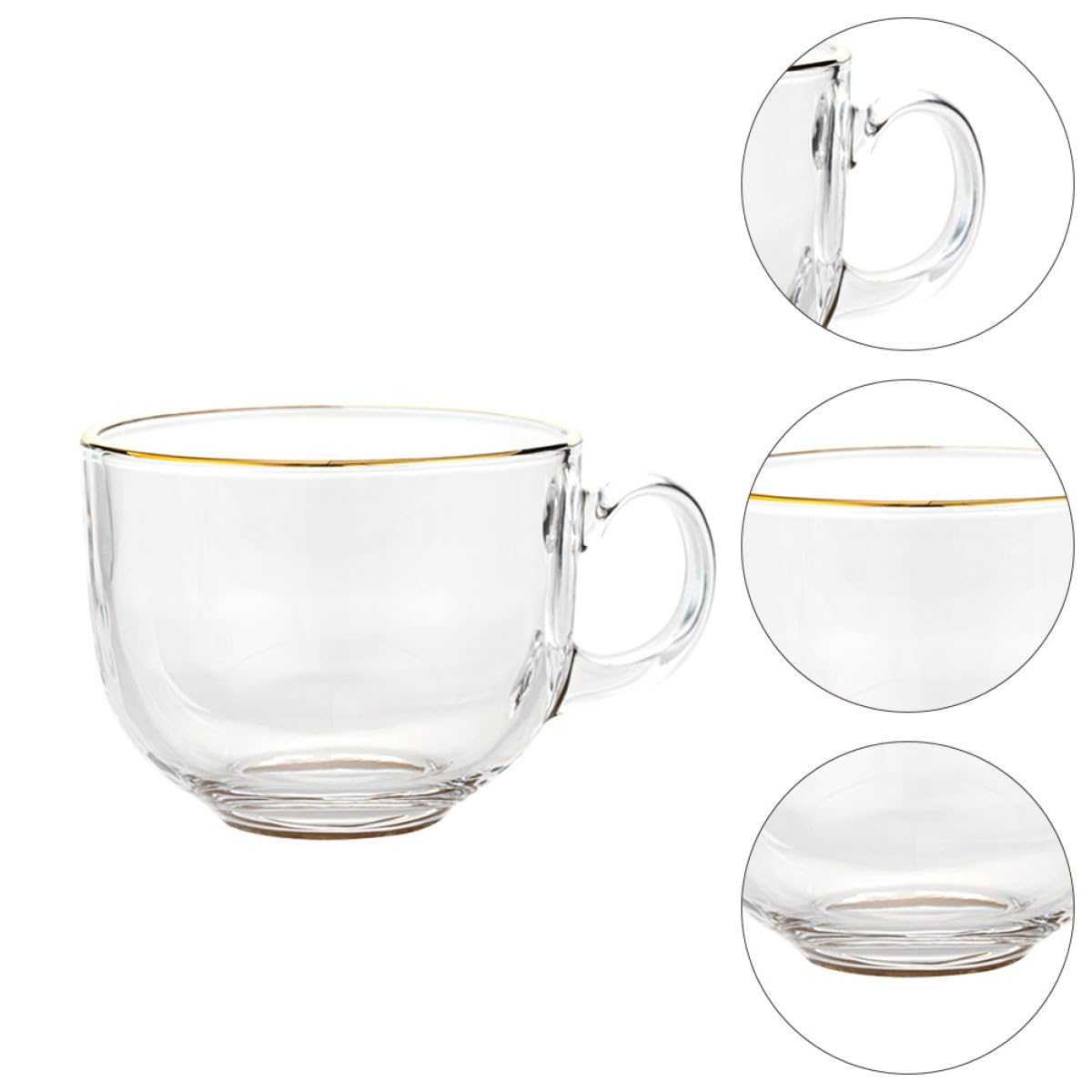 NUOBESTY 3pezzi Tazza Da Bevanda in Vetro Trasparente Manico Per Colazione Bicchieri Per Bevande Calde e Latte Per Uso Domestico