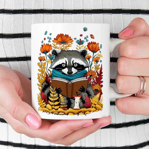 Taza de cerámica Loftipop con diseño otoñal y mapache 11oz miniatura 2