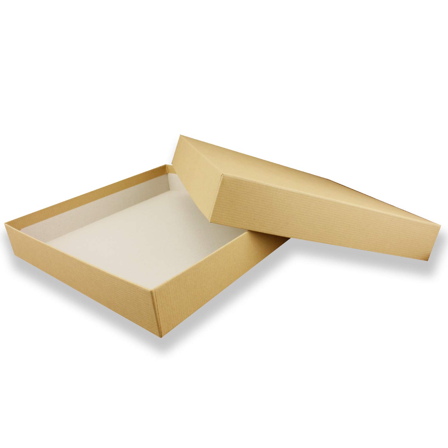 100 kwadratowych pudełek prezentowych – papier typu kraft z pokrywką – wymiary wewnętrzne: 24 x 24 x 4 cm – pudełko prezentowe, pudełko do przechowywania, pudełko na zdjęcia, pudełko archiwalne,