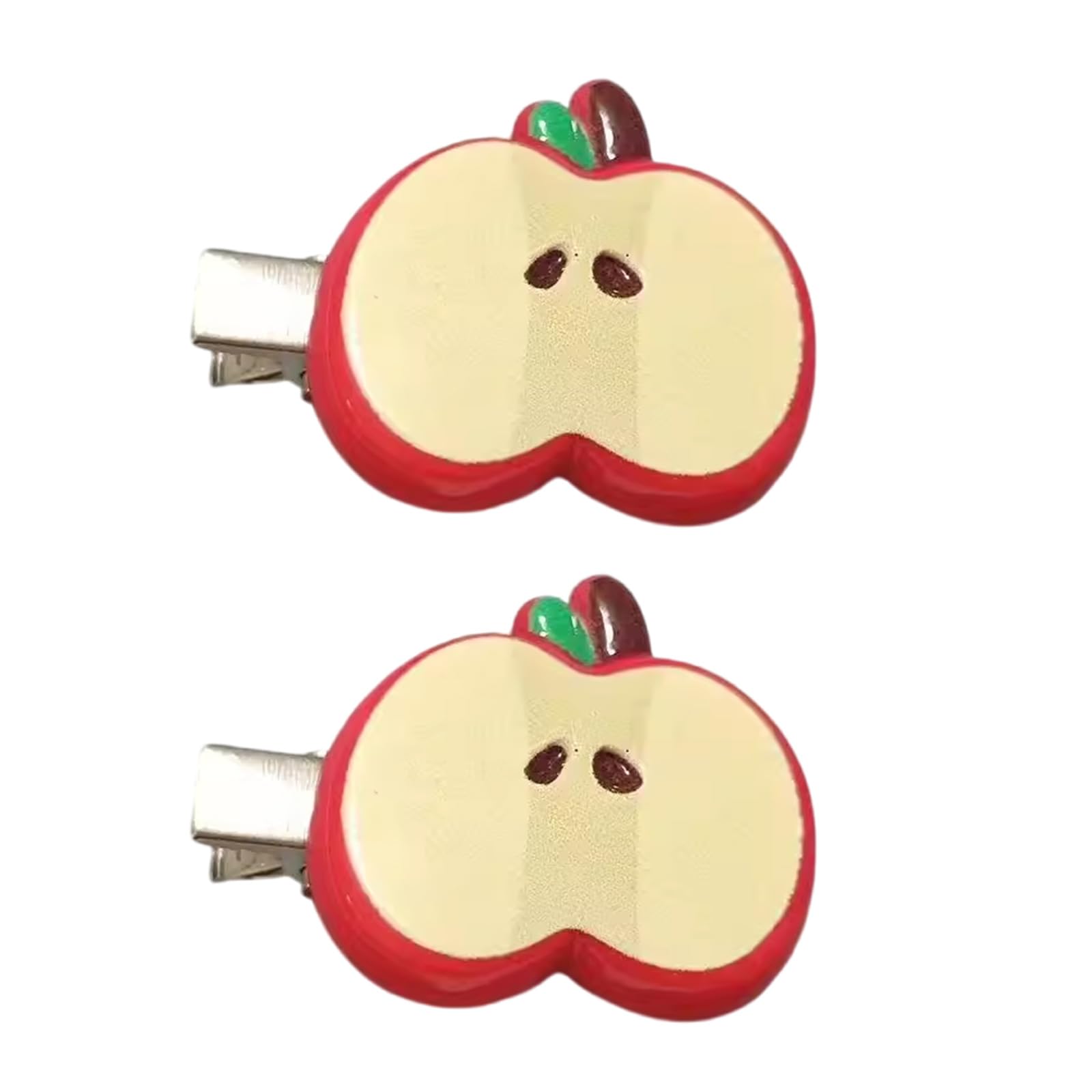 YUXITA Pack of 2 Cartoon Fruit Hair Clip Resin Hairpin Side Barrette for Girls Daily Use Women Fashion Accessories