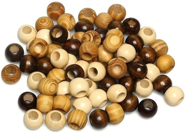 20mm Brown Wooden Macrame Beads - Hole 10mm - 30 Pieces Quality Large Hole Wood Beads for Macrame Projects/Garlands - Image 5