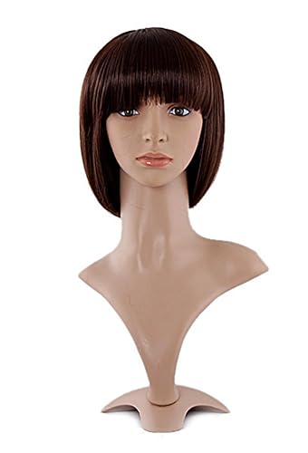 MapofBeauty 12 Inch/30cm Fashion Lady Short Straight Flat Bangs Bob