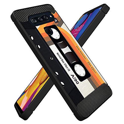 Casesondeck Case Compatible With [Lg V40 Thinq] Pictorial Patterned Tpu Design Case Flexible Slim And Elegant (Retro Cassette) #TOP4