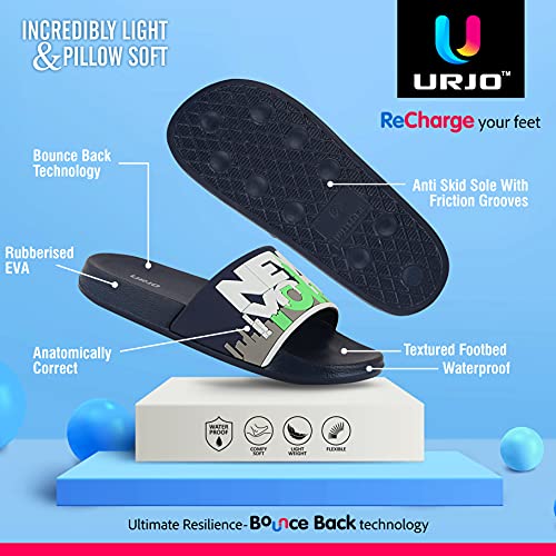 Image of URJO Kids's Sliders /Slippers Lightweight Super Flexible Arch Support Durable Anti Skid & Stylish Dailywear Sliders /Slippers for Boy's & Girl's