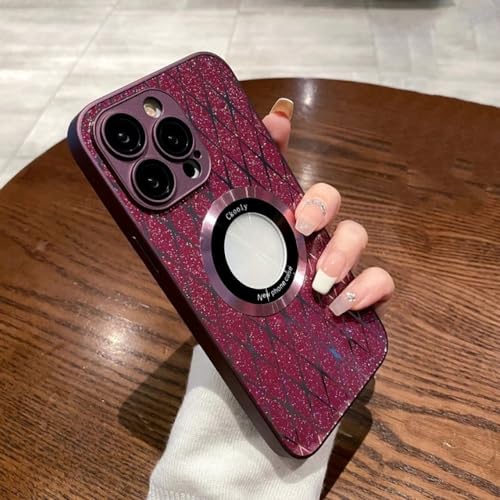 Coque magnétique pour iPhone 14 Pro luxe avec losange en acrylique chic