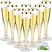 AUTOWNLUX 50 Stück Sektgläser Plastik, 150ml Champagner Gläser mit Goldrand und Goldglitter aus Kunststoff, Sektglas Plastik Mehrweg für Mimosa Bar Hochzeit Party Picknick im Freien