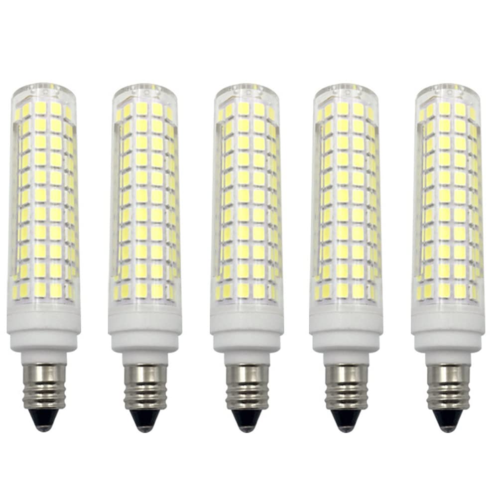 Lampadine LED, base G9/E14/E12/E11/BA15D, 12 W (equivalente a 120 W) 800 LM lampadina a mais non stroboscopica 110 V/220 V CA, dimmerabile 3000 K e 6000 K (confezione da 5) (3000k Warm White E11)
