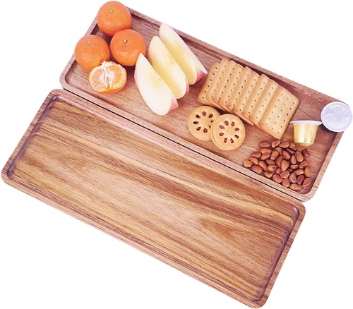 ZeQi Bandeja de servir madeira de acácia, travessa de servir, pratos de aperitivo, tábua de charcuta