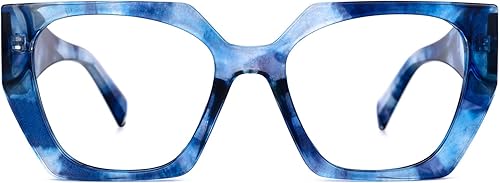 Zeelool Marco de gafas geométricas vintage para mujer con lente transparente sin receta Fecli ZJGP909372