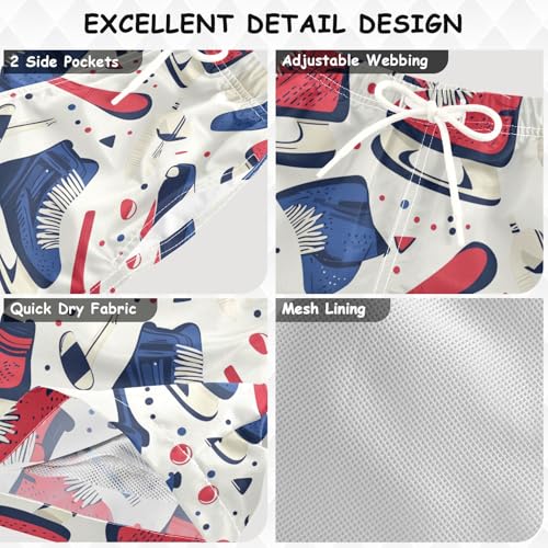 Pigsaly Boys Swim Trunks Hockey Polka Dots Boys Board Shorts Swimsuit Swimwear Summer Bathing Suit 4T3