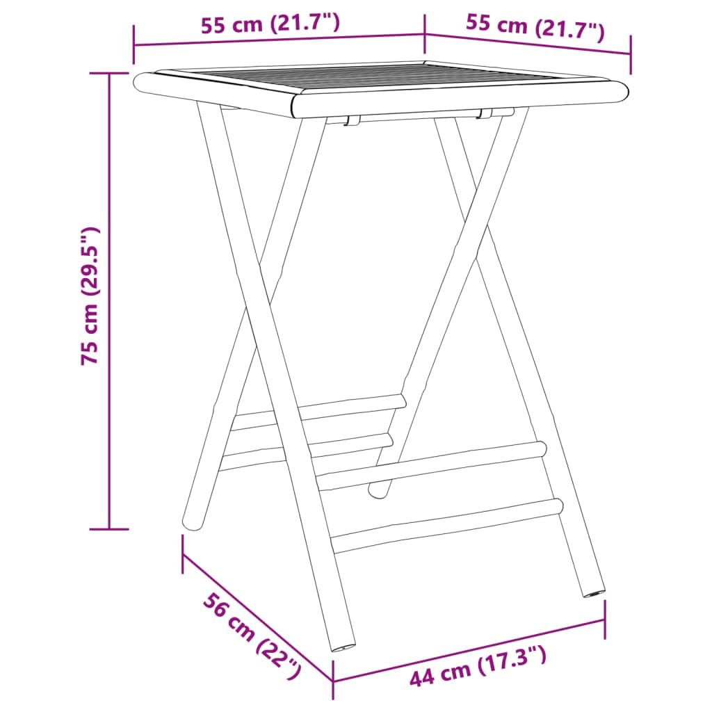 ZEYUAN Juego de Mesa y sillas de jardín 3 Piezas bambú, Conjunto Mesa Y Sillas Jardin, Mesa Y Sillas Terraza, Muebles Jardin Exterior, Conjuntos De Muebles De Jardín - 3278525