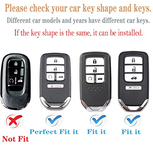 Kirsnda For Honda Key Fob Cover Case,With Keychain,Soft Tpu Protect Car Key Shell,Fit Civic Accord Pilot Cr-V Insight,Ect Remote Smart Key(Silver) #TOP1
