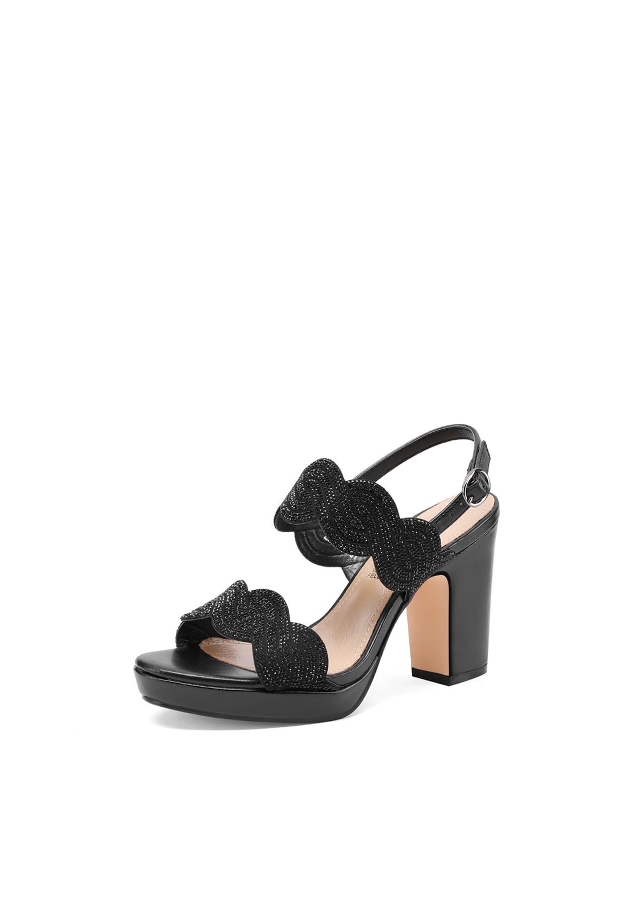 QUEEN HELENA Sandali con Tacco Largo con Strass Scarpe Eleganti Donna ZM9655