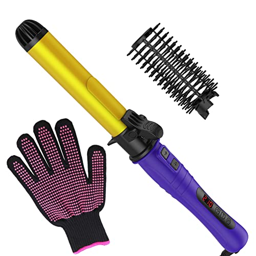Premium Automatic Curling Iron, Bejarm 1.25 Inch Barrel Hair Curler Auto Rotating Lcd Display Adjustable Temp Heat Up To 410°F Curling Wand With Anti-Scald Detachable Brush Sleeve For Hair Styling #TOP3